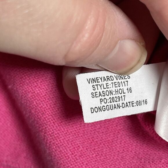 Vineyard Vines Girls Pullover Crew Neck Sweater Size L/14 Pink Whale Logo Cotton - Picture 9 of 9